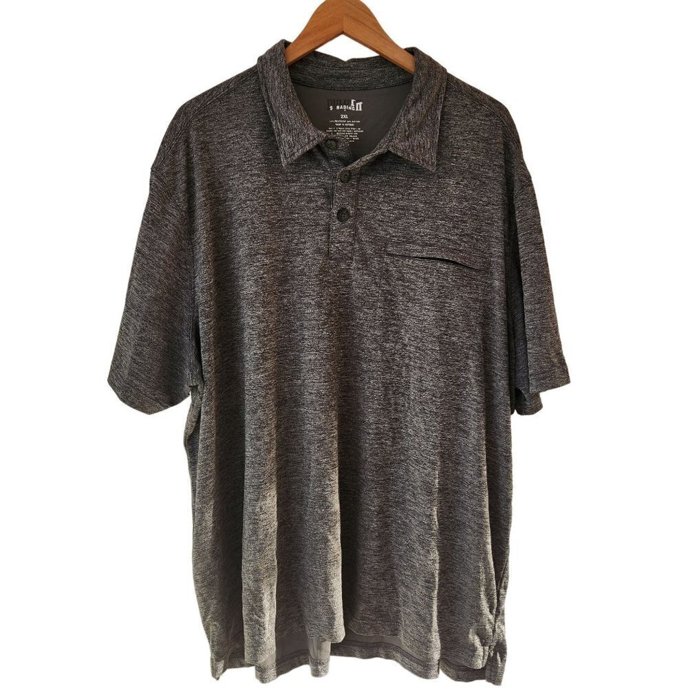 Duluth Trading Co. Grey Short Sleeve Polo Shirt Performance Wear Men's XL